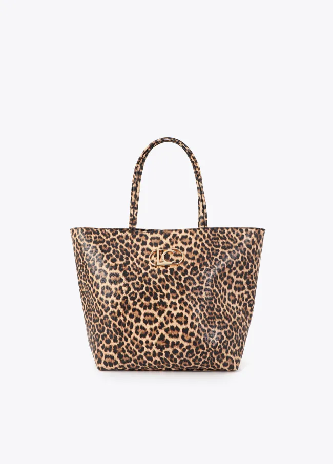 Basic leopard tote bag