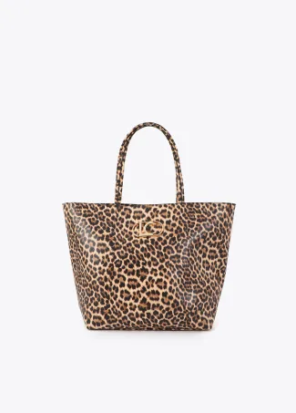 Basic leopard tote bag