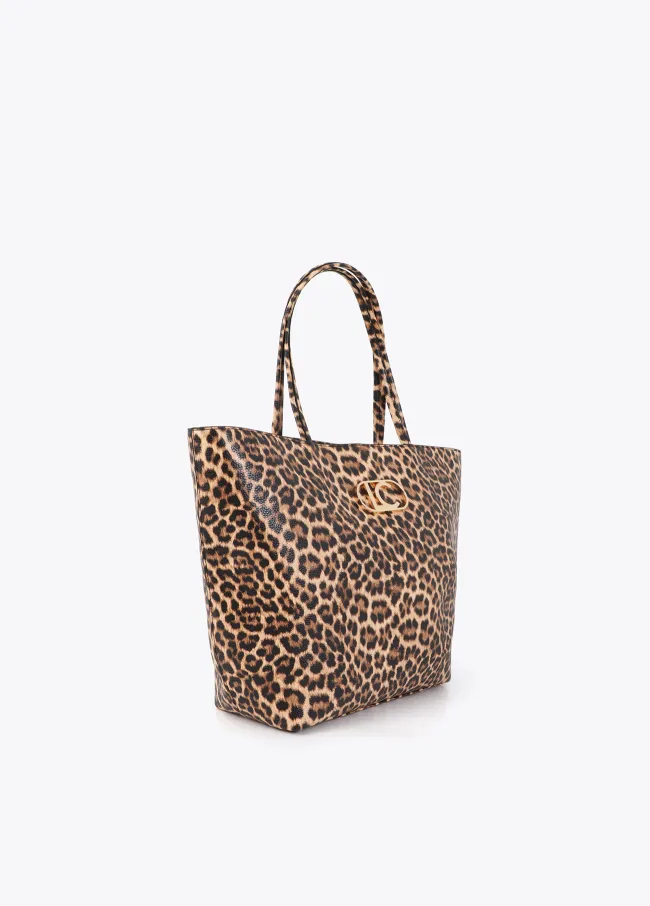 Basic leopard tote bag