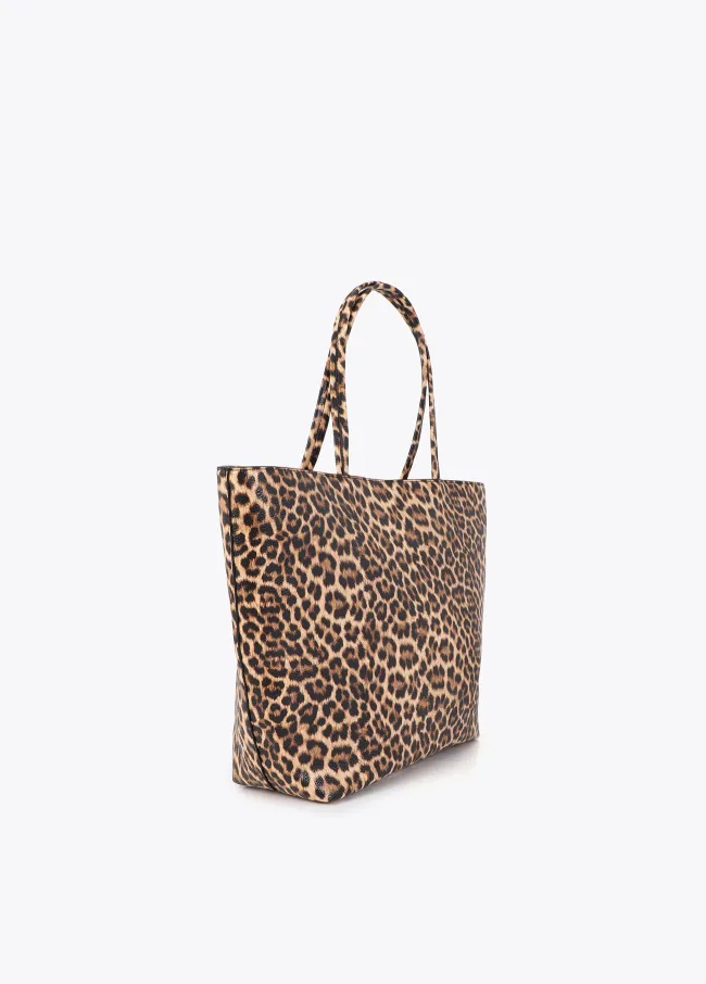 Basic leopard tote bag