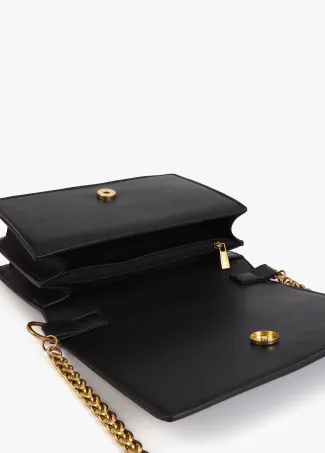 Studded LC animal crossbody bag with flap