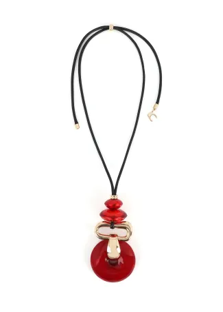 Long necklace with acrylic pendant