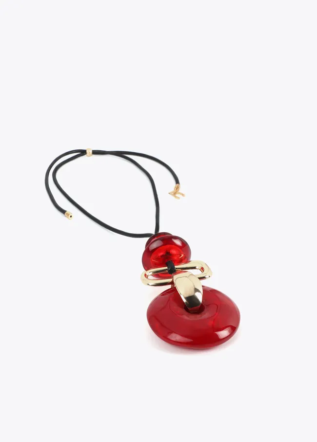 Long necklace with acrylic pendant