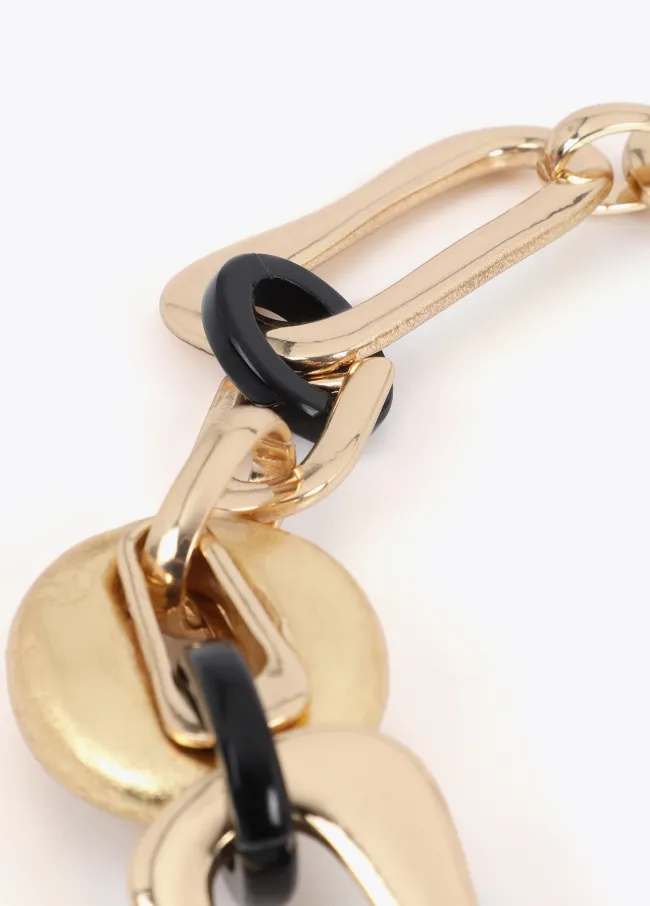 Collar corto cadena combinada