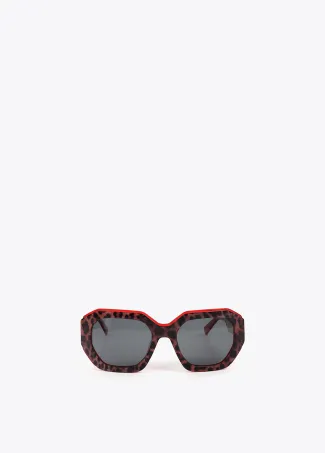 Two-tone rectangular sunglasses