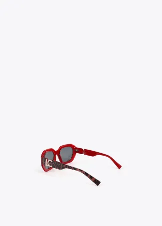 Two-tone rectangular sunglasses