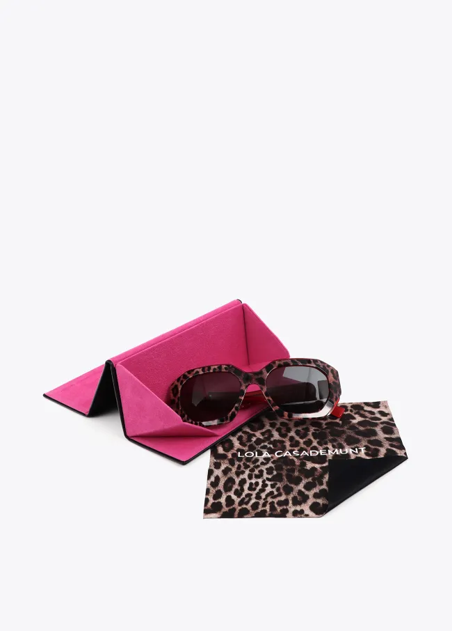 Two-tone rectangular sunglasses