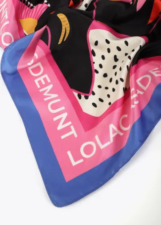 Tropical print satin scarf