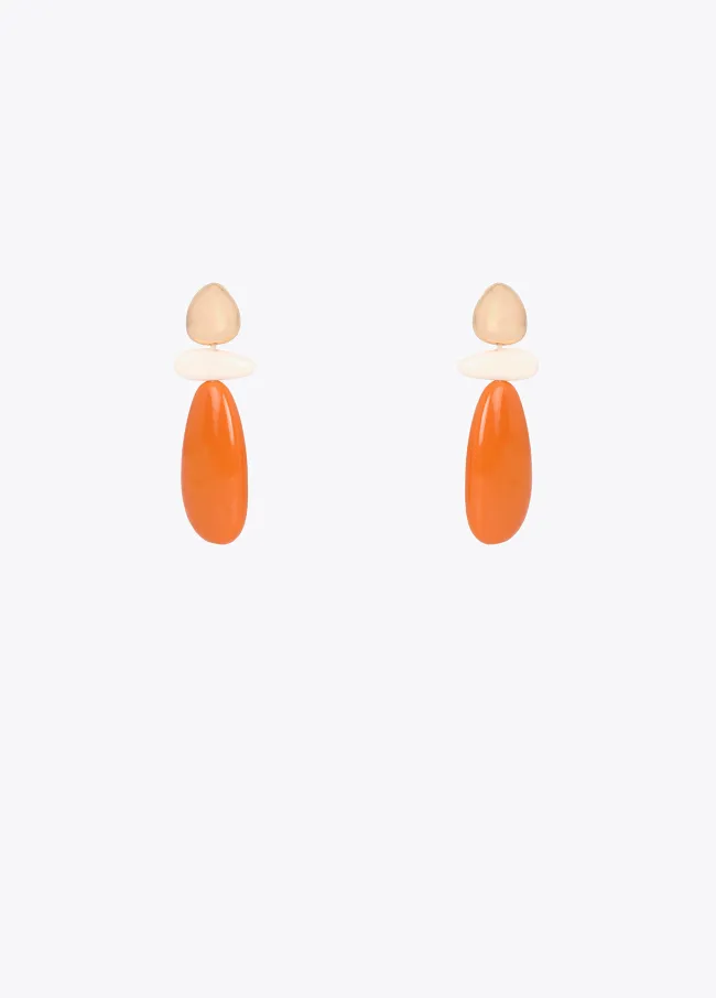 Contrast two-tone resin earrings