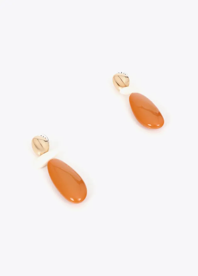 Contrast two-tone resin earrings