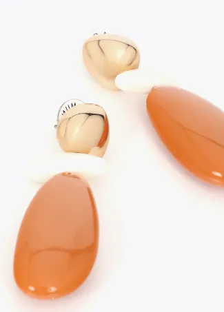 Contrast two-tone resin earrings