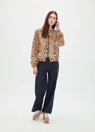 Printed satin bomber jacket