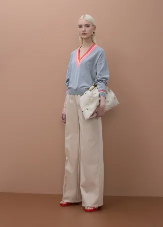 Textured hobo bag with studs