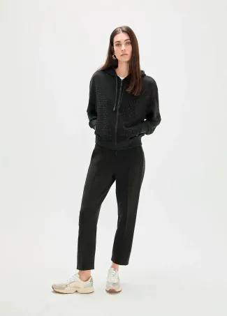 Scuba sweatshirt with front rhinestones