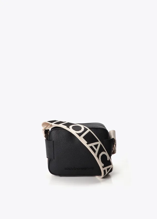 Crossbody bag with contrast nylon strap