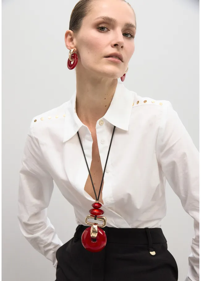 Long necklace with acrylic pendant