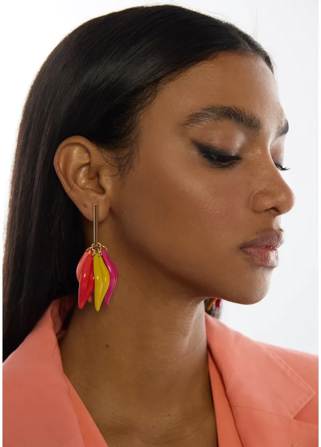 Multicoloured petal earrings
