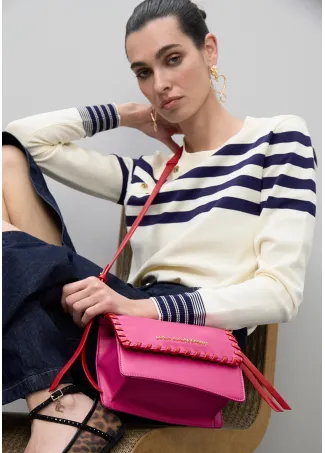 Crossbody bag with contrast braided detail