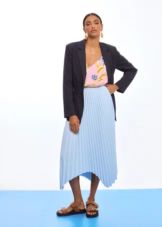 Printed satin camisole top