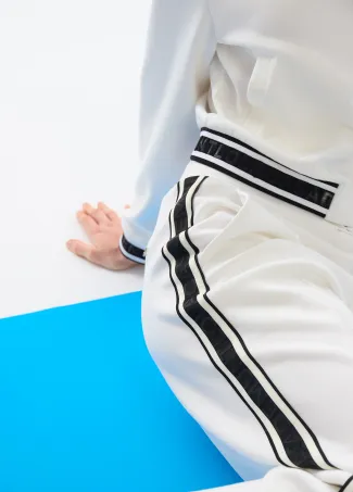 Scuba bomber jacket with printed band detail on the back