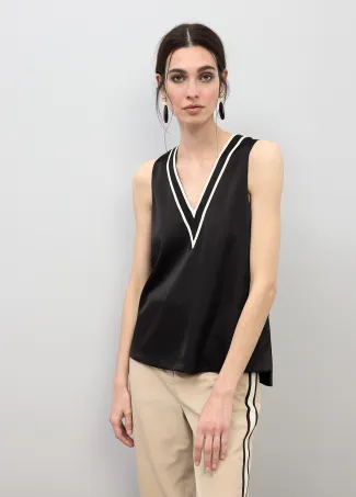 Pantalón recto con cintas laterales