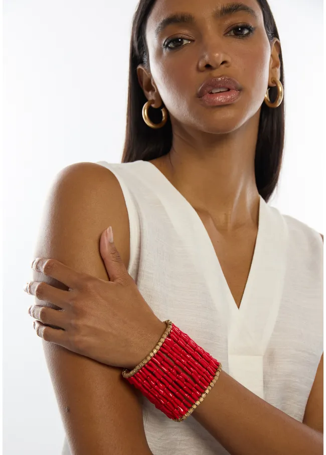 Coral stretch bracelet