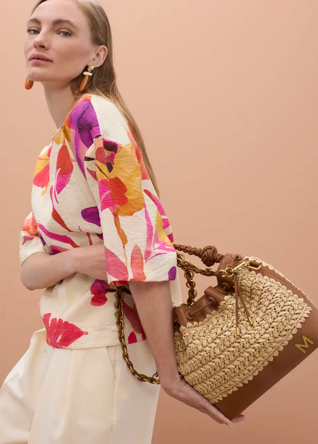 Blusa manga corta estampado floral