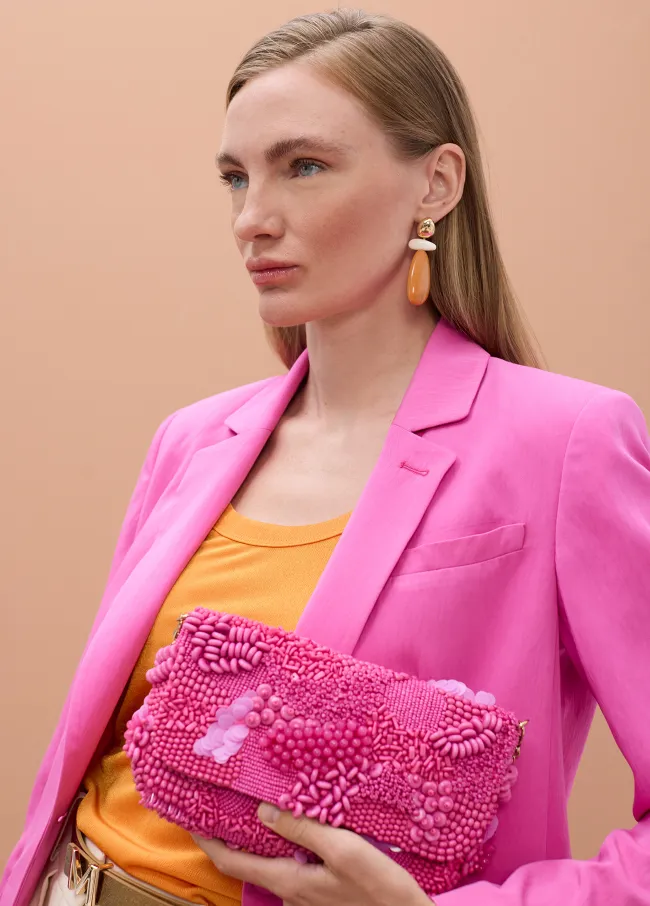 Baguette bag with matching rhinestones