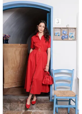 Midi dress with flared skirt