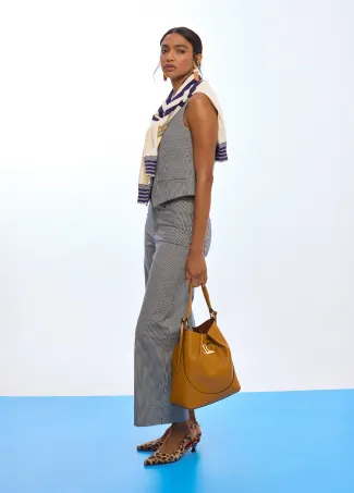 Striped twill culottes