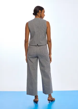 Striped twill culottes