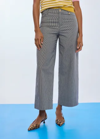 Culotte de rayas corte recto