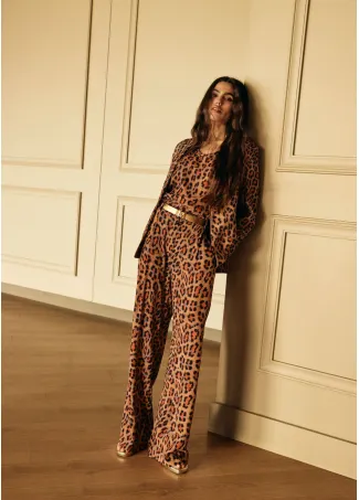 Pantalón palazzo estampado animal