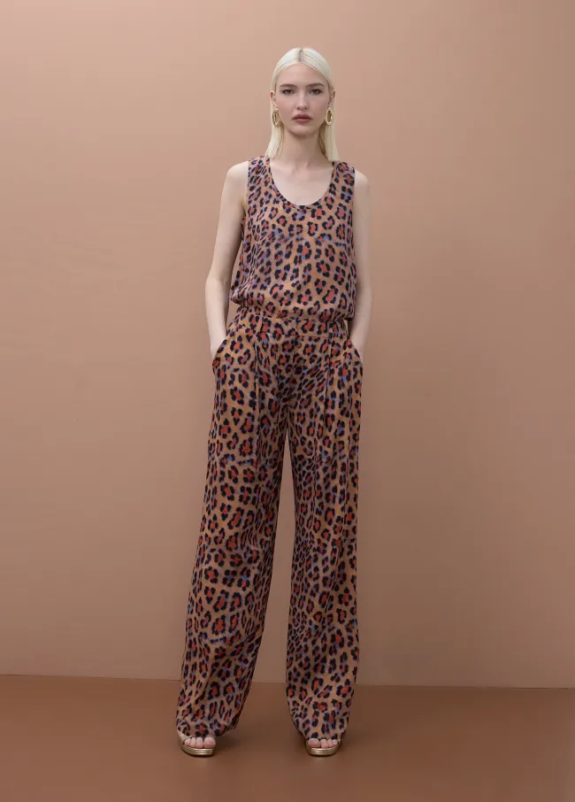 Pantalón palazzo estampado animal