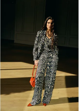 Americana fluida estampada