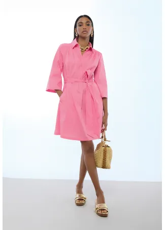 Vestido camisero  corto manga corta