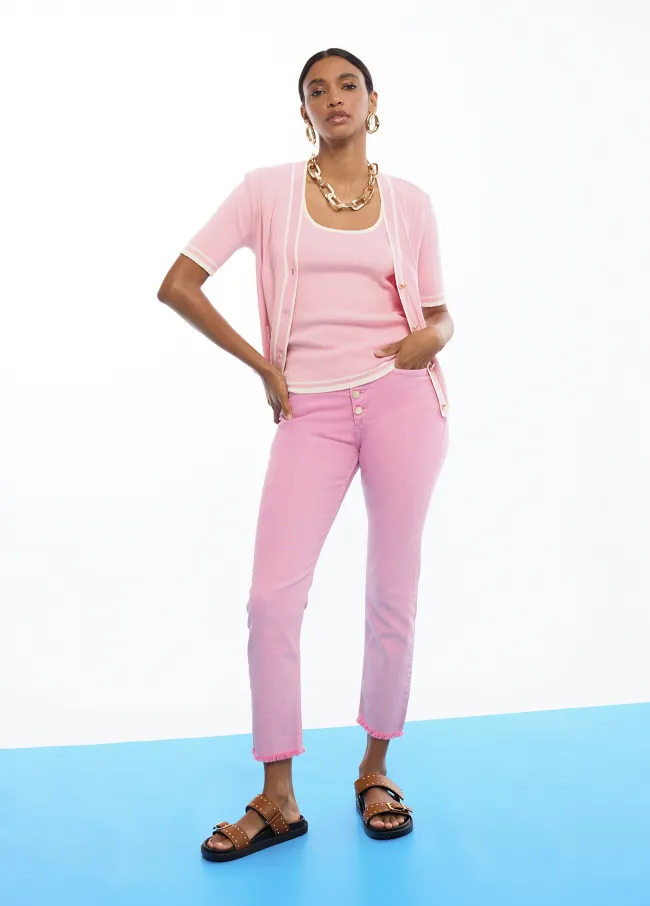 Flared trousers with buttons
