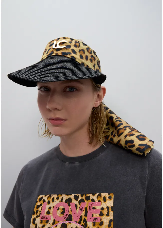 Striped fabric visor