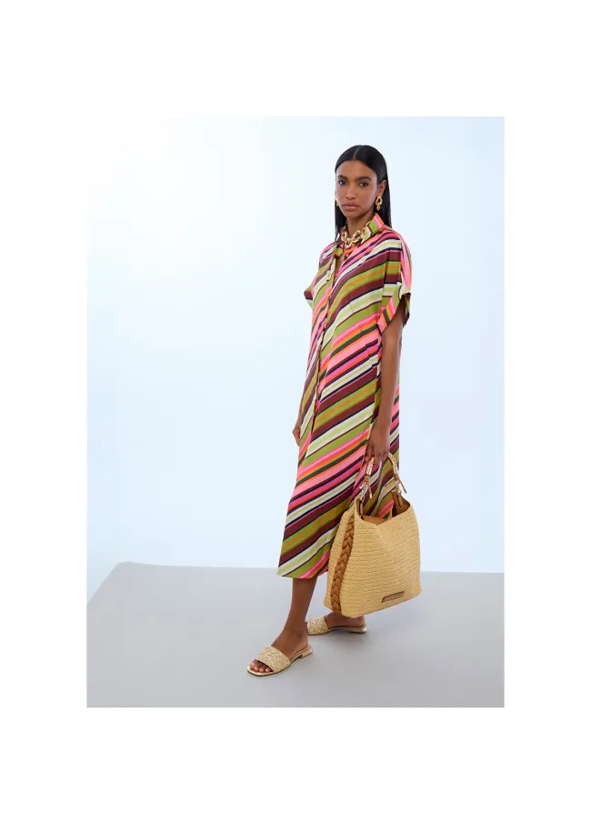 Raffia-effect contrast tote bag with cutwork...