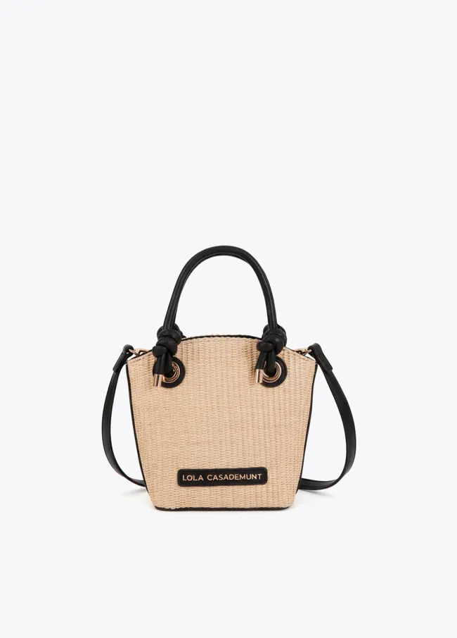 Bolsito efecto rafia combinada con efecto piel