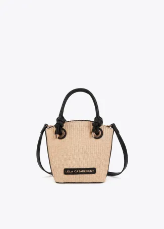 Bolsito efecto rafia combinada con efecto piel