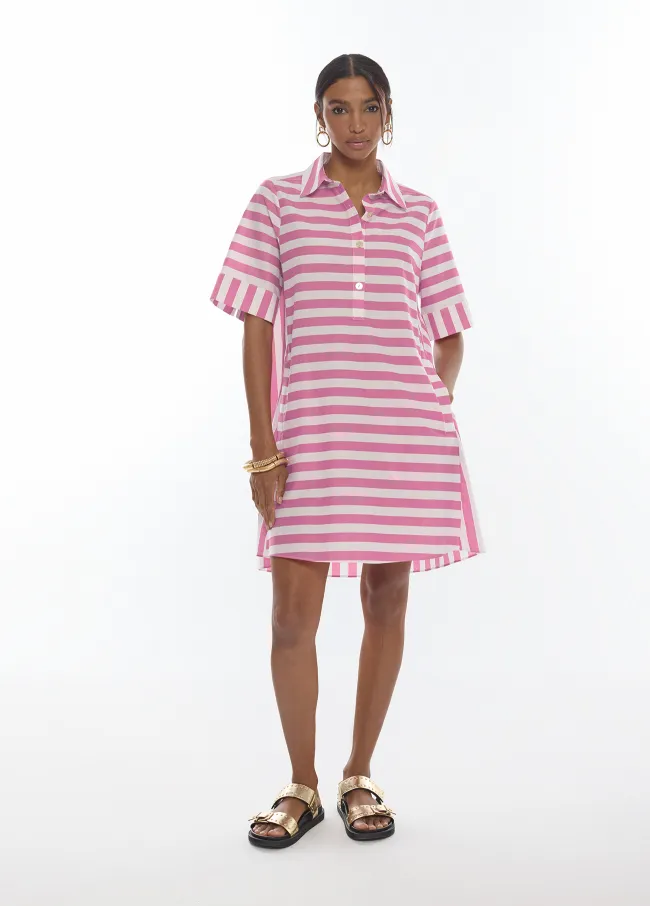 Vestido corto popelin rayas