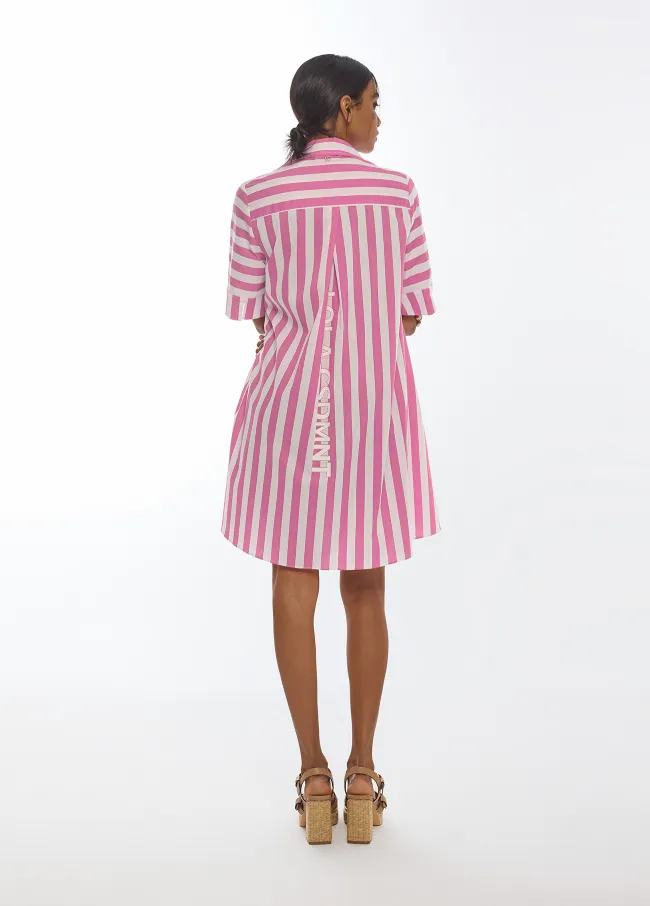 Vestido corto popelin rayas