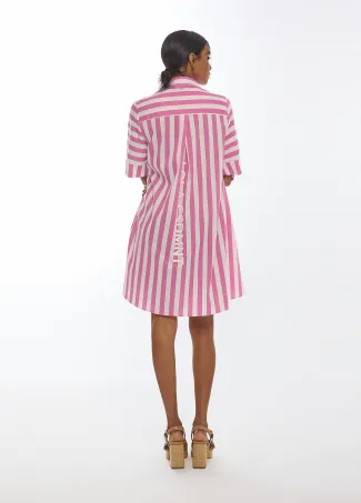 Vestido corto popelin rayas