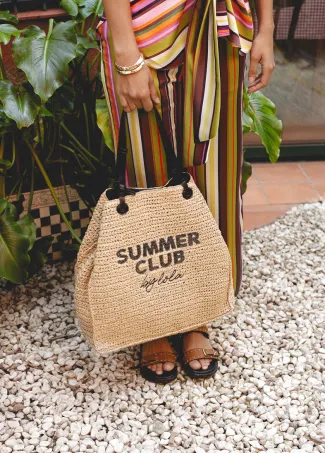 Summer Club deconstructed raffia bag