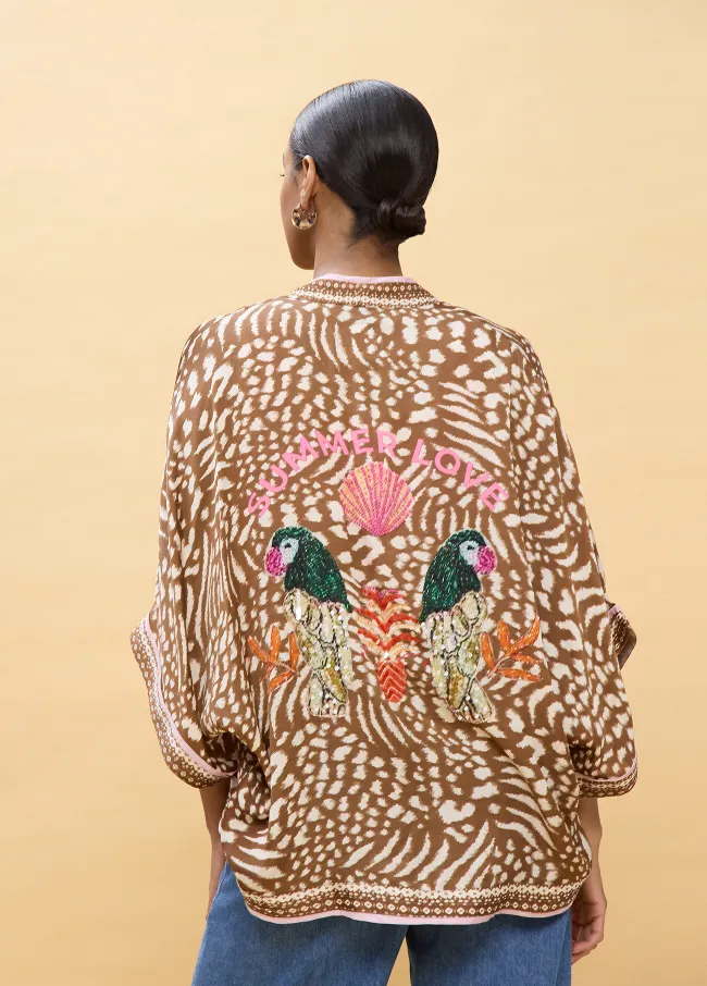 Spotted print kimono
