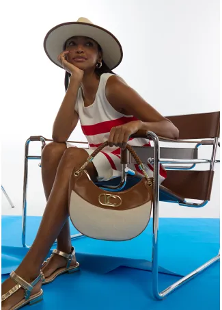 Bandolera estilo hobo bicolor