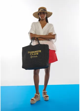Summer Club deconstructed raffia bag