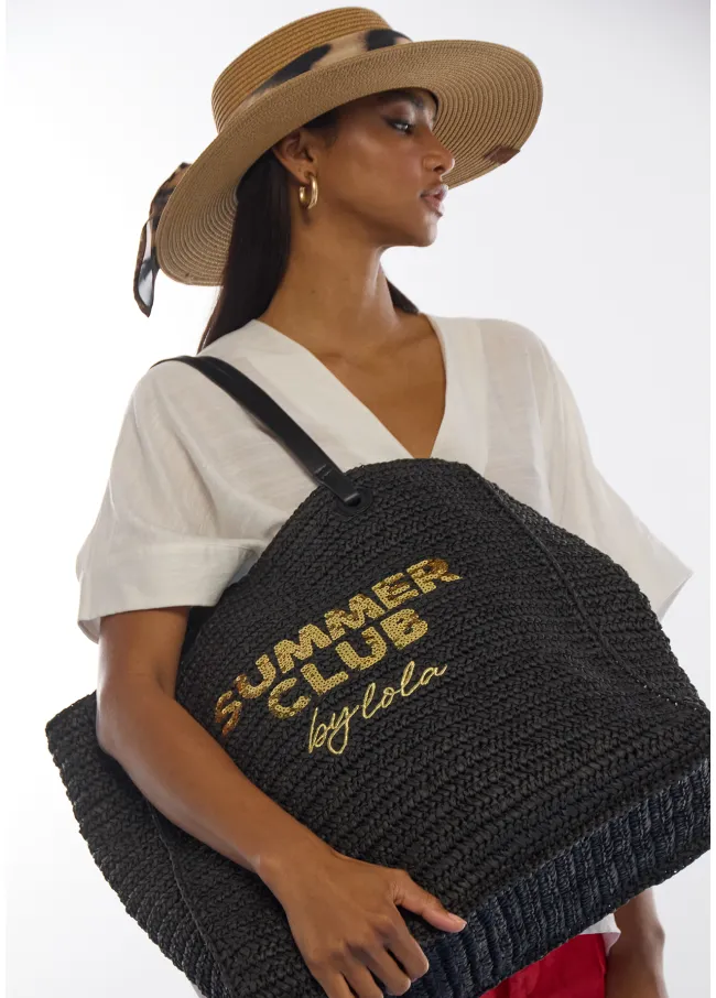 Summer Club deconstructed raffia bag
