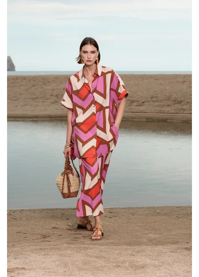 Printed culotte with M logo